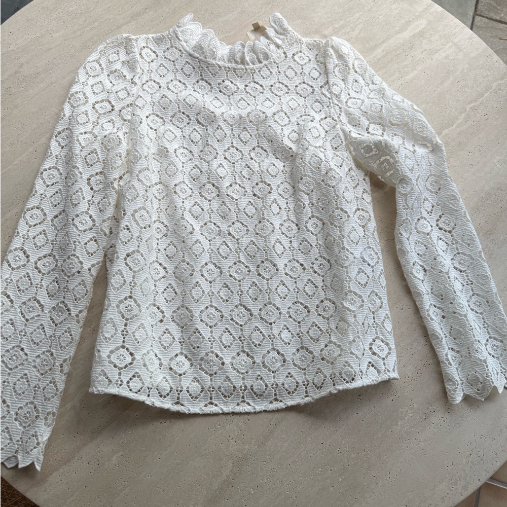 Sezane Eglantine Guipure Ecru Lace Blouse NWOT 4 - Picture 3 of 6